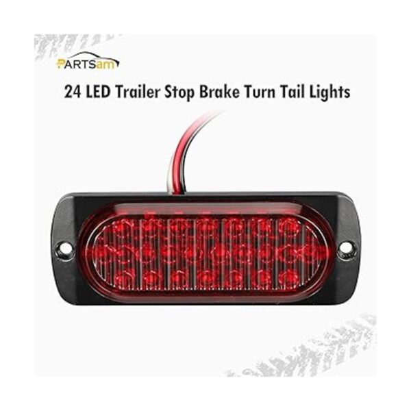 Partsam 2 luces LED rojas de 4.4 pulgadas 24 luces LED_2