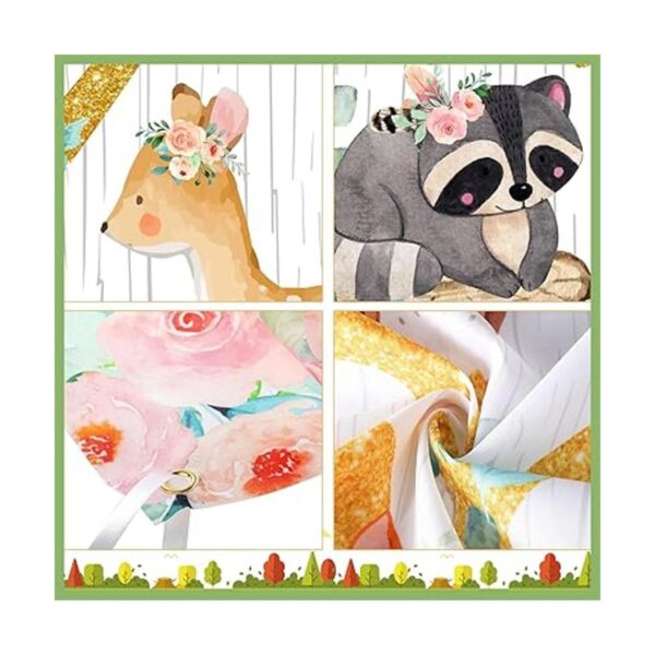 Woodland Póster de telón de fondo para baby shower