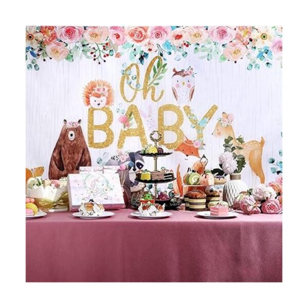Woodland Póster de telón de fondo para baby shower