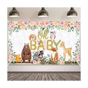 Woodland Póster de telón de fondo para baby shower