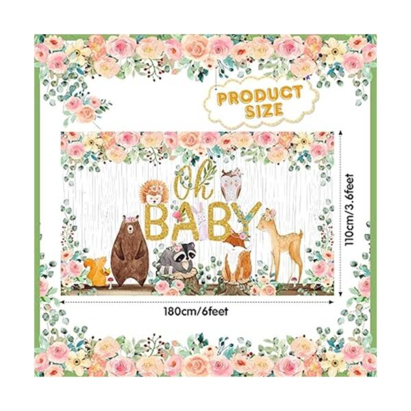 Woodland Póster de telón de fondo para baby shower