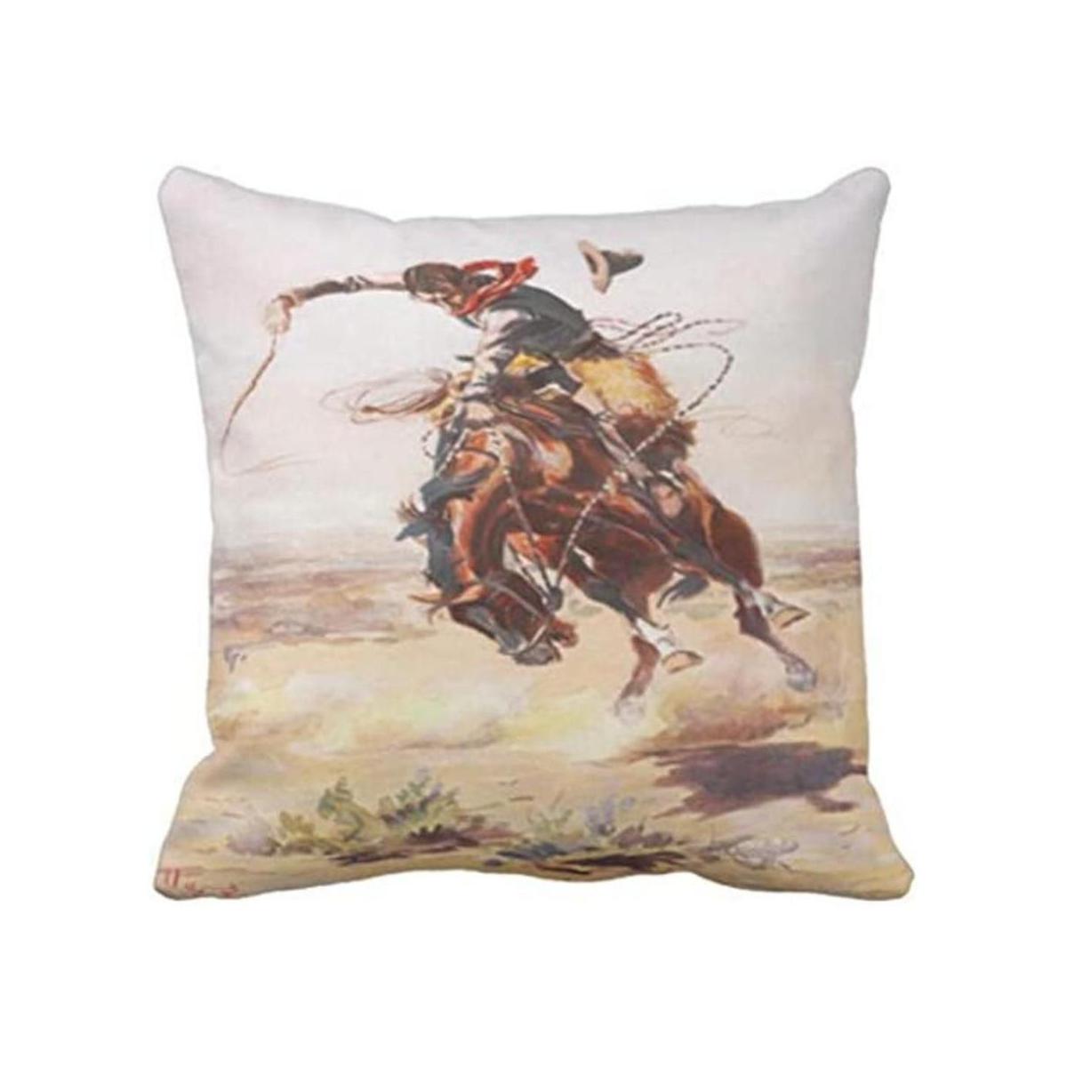 Emvency Funda de almohada vintage Wild West Cowboy On