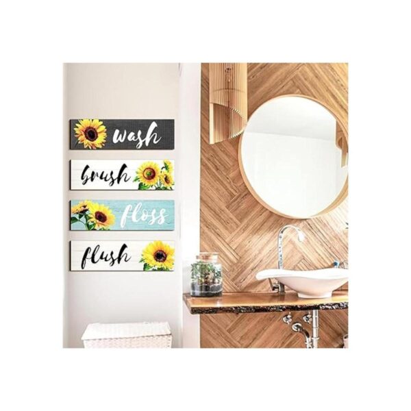4 letreros decorativos de pared de baño cepillo de_6
