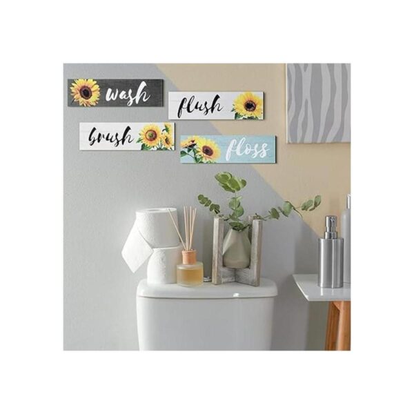 4 letreros decorativos de pared de baño cepillo de_5