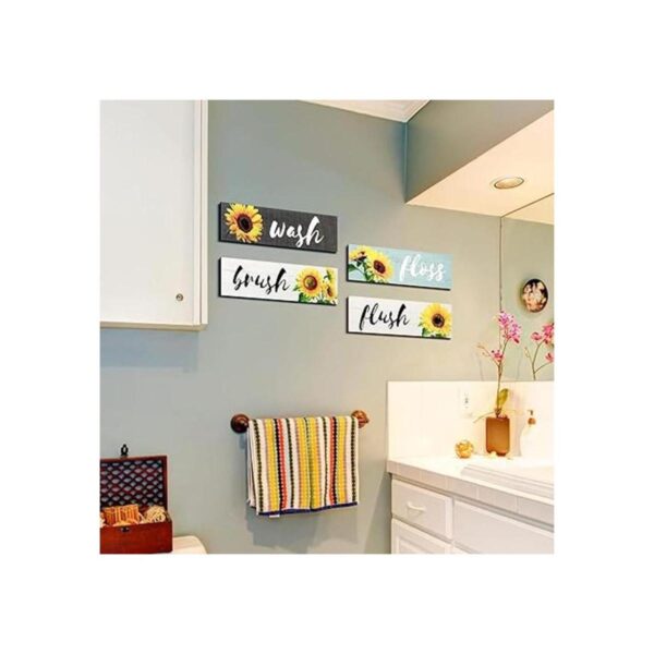 4 letreros decorativos de pared de baño cepillo de_2