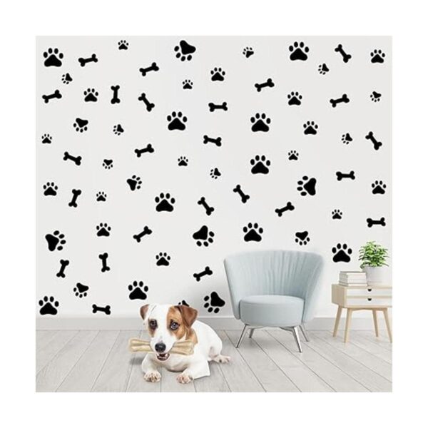 76 calcomanías con estampado de pata de perro decoración