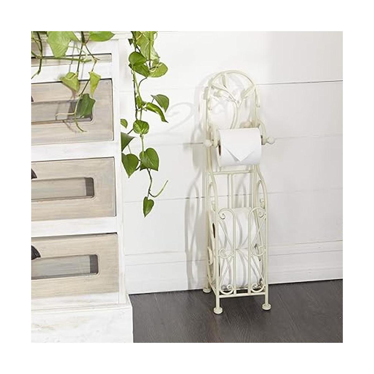 Soporte Deco 79 de metal para papel higiénico color blanco