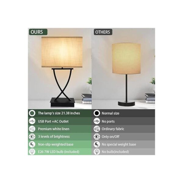 OYedis Lámpara de mesa de control táctil regulable de 3_4