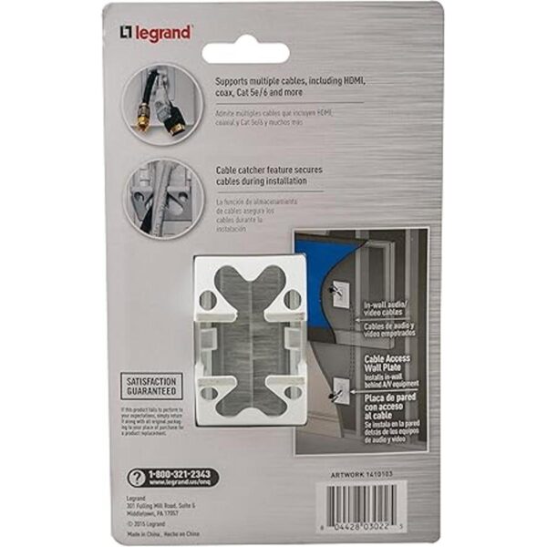 OnQ WP1014WHV1 Correa de acceso para cable con placa de_5
