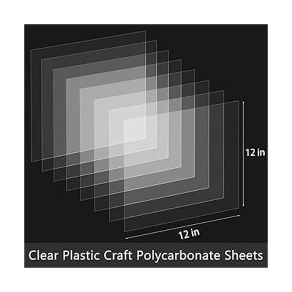 Paquete de 5 hojas de plástico transparente de 12 x 12 x