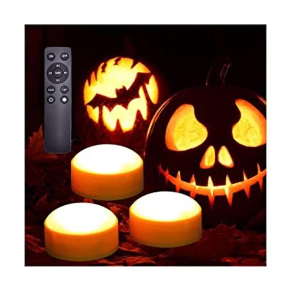 Paquete de 3 luces LED de calabaza con mando a distancia y_1