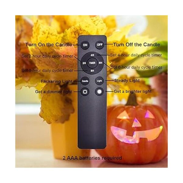 Paquete de 3 luces LED de calabaza con mando a distancia y_3