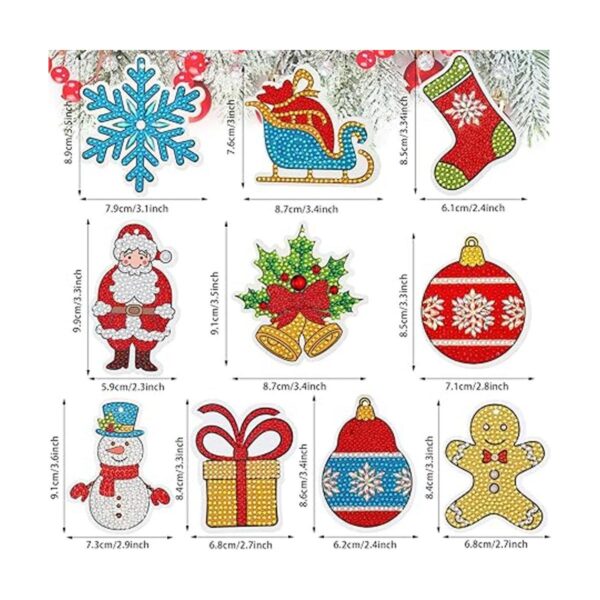 Juego de 20 etiquetas de pintura de diamantes de Navidad