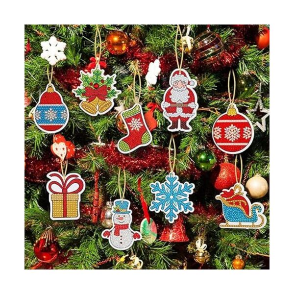 Juego de 20 etiquetas de pintura de diamantes de Navidad