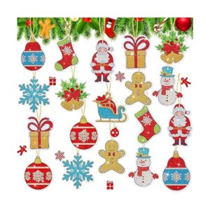 Juego de 20 etiquetas de pintura de diamantes de Navidad