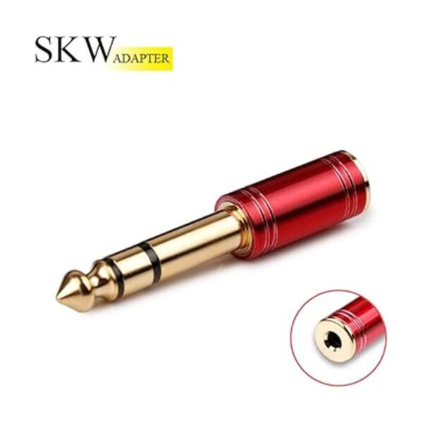SKW Adaptador de audio estéreo hembra 0.250 in macho a_3