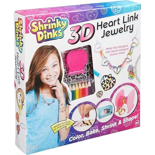 Juego de joyas con eslabones de corazón en 3D de la marca_1