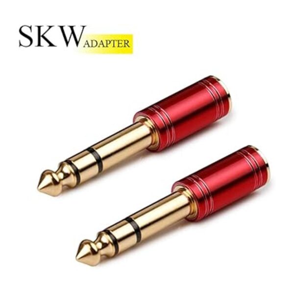 SKW Adaptador de audio estéreo hembra 0.250 in macho a_2