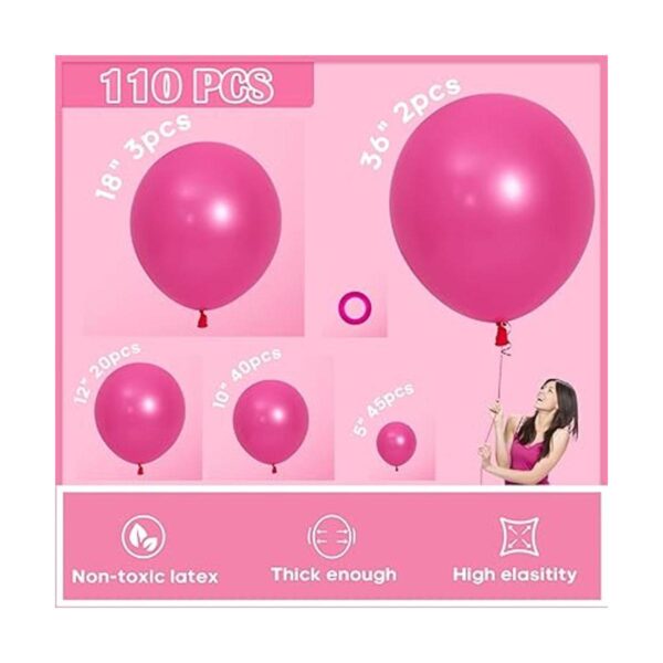 Styirl Kit de arco de globos rosa intenso 110 globos de_2