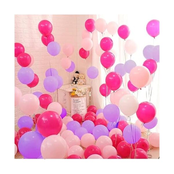 Paquete de 100 globos de color rosa y morado de 12_4