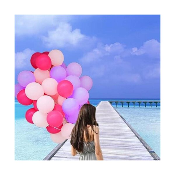 Paquete de 100 globos de color rosa y morado de 12_6
