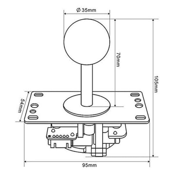 Sanwa JLFTP8YT Joystick Sanwa Kit de 8 botones OBSF30