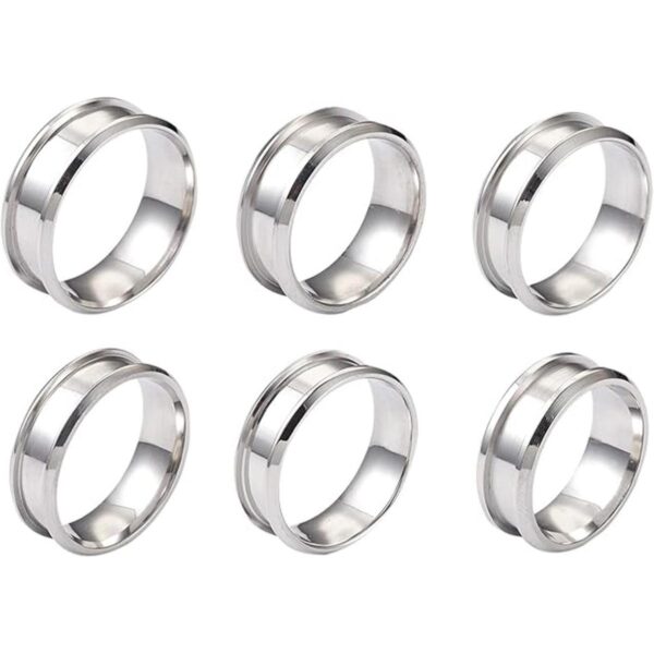 Pandahall 6 anillos de acero inoxidable de tamaño 712 con_2