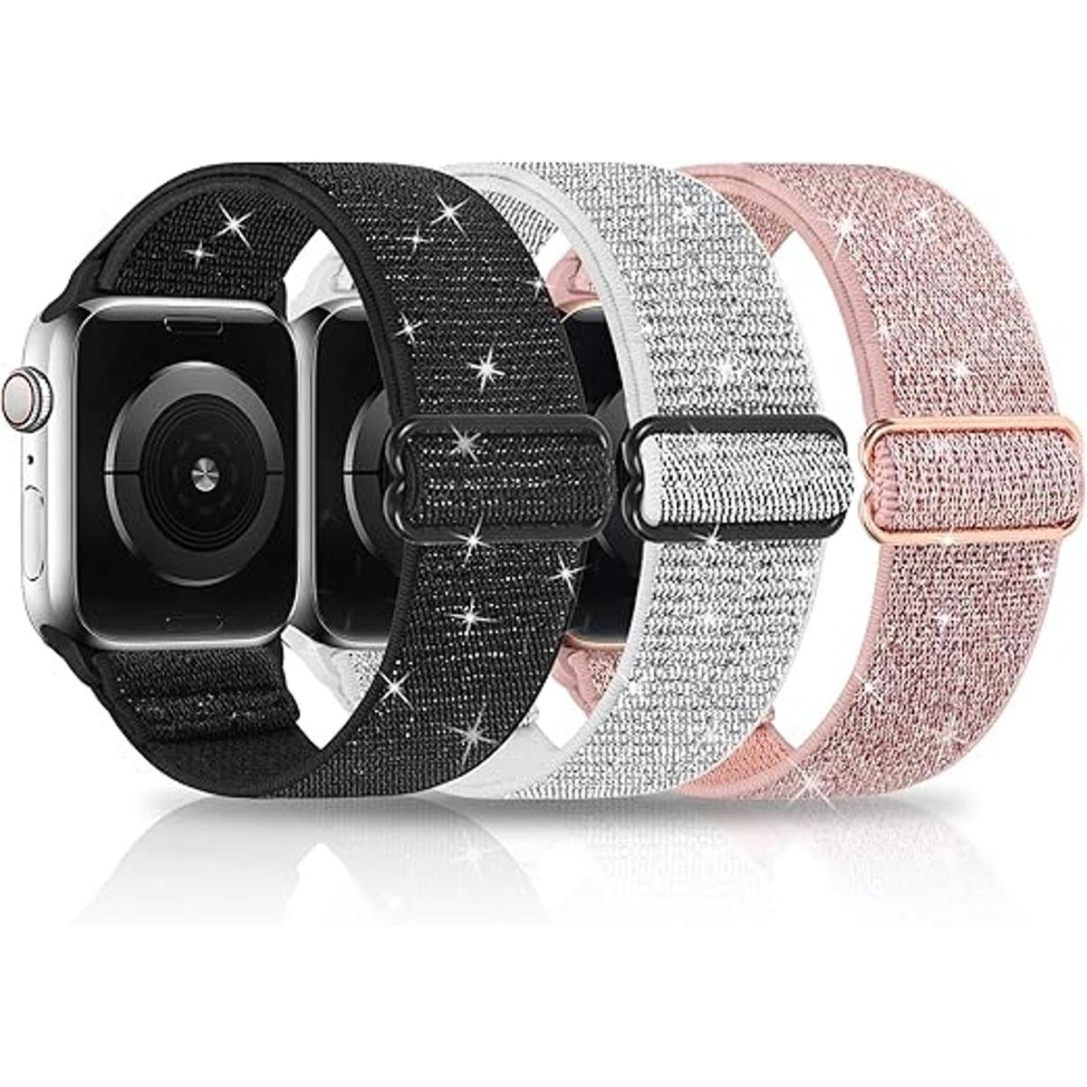 Paquete de 3 correas elásticas brillantes compatibles con