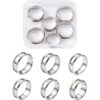 Pandahall 6 anillos de acero inoxidable de tamaño 712 con_1