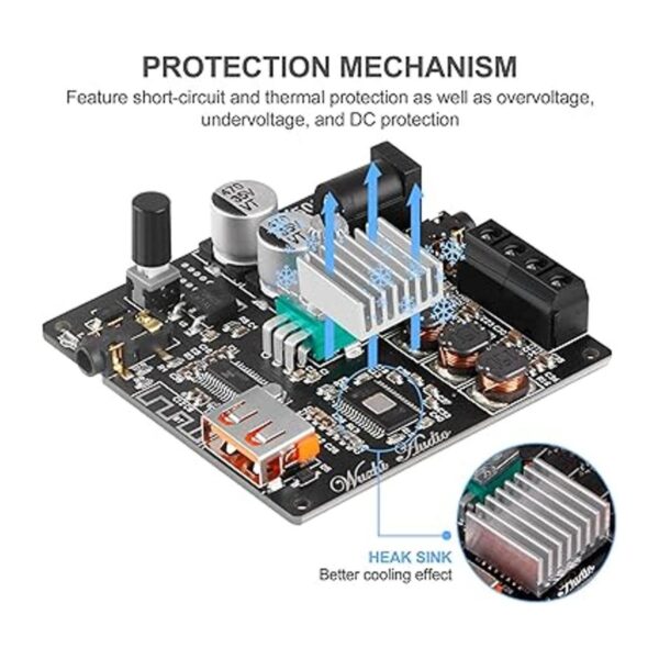 MakerHawk Amplificador Bluetooth placa HiFi estéreo 2.0_2