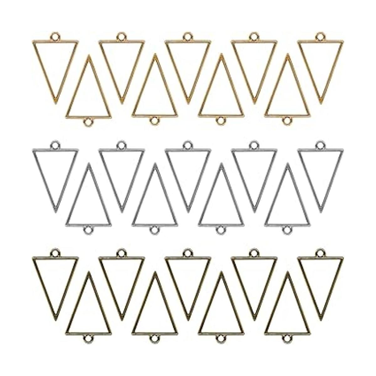 60 bandejas de colgantes triangulares de bisel abierto