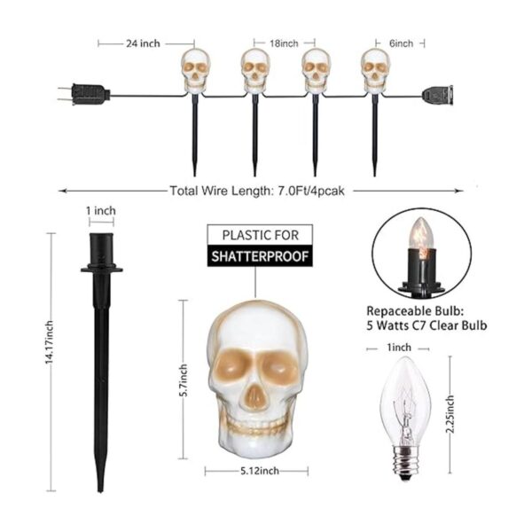 Luces de estaca C7 de Halloween con forma de calavera de 7_2