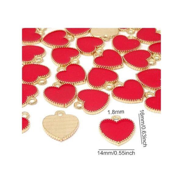 Honbay 40pcs esmalte en forma de corazón colgante para la_2