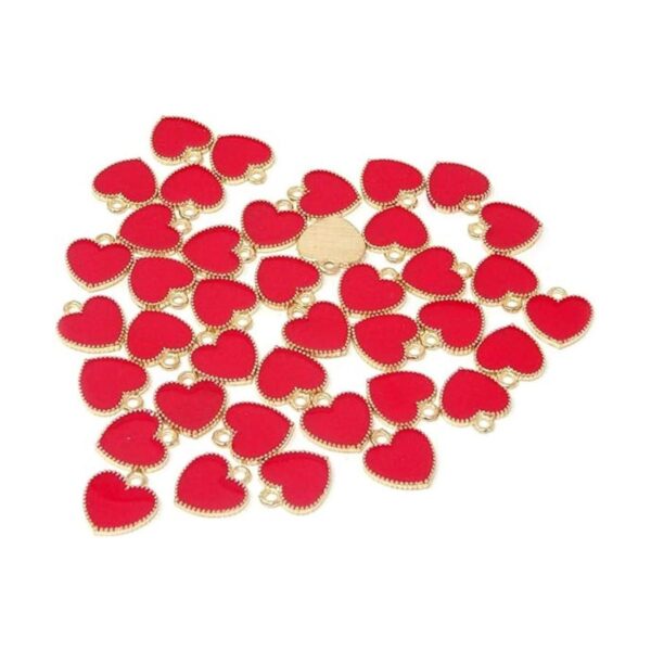 Honbay 40pcs esmalte en forma de corazón colgante para la_1