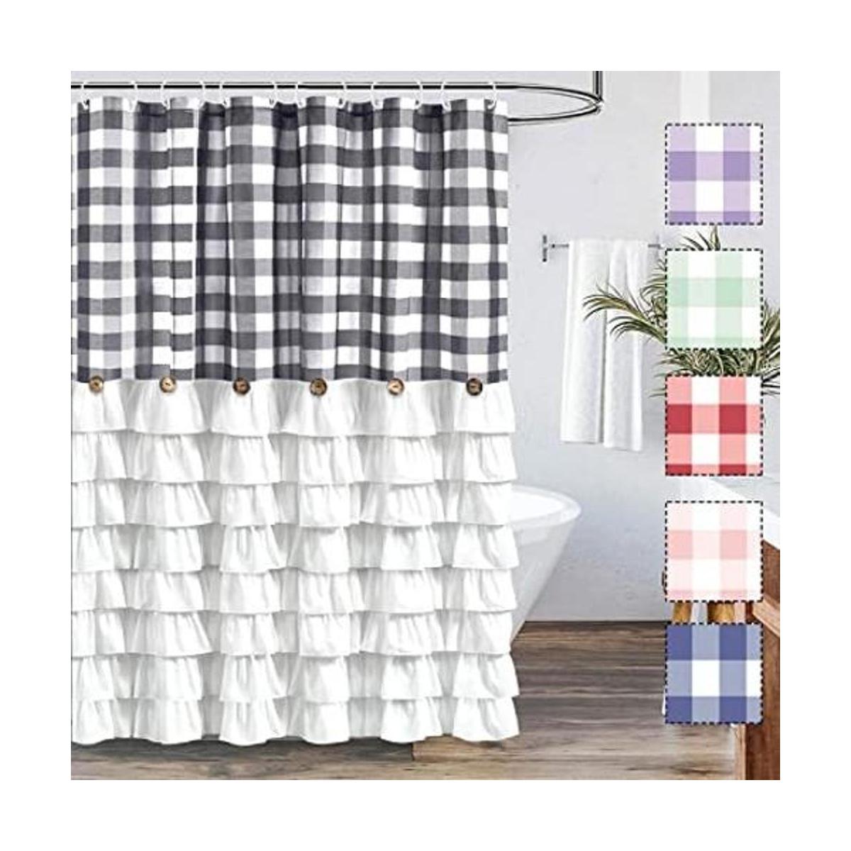 Seasonwood Juego de cortinas de ducha de estilo rústico