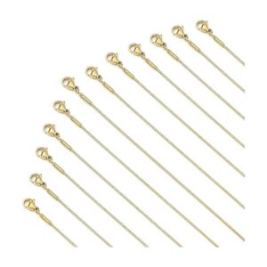 Loprome 12 cadenas de collar de acero inoxidable chapado_1