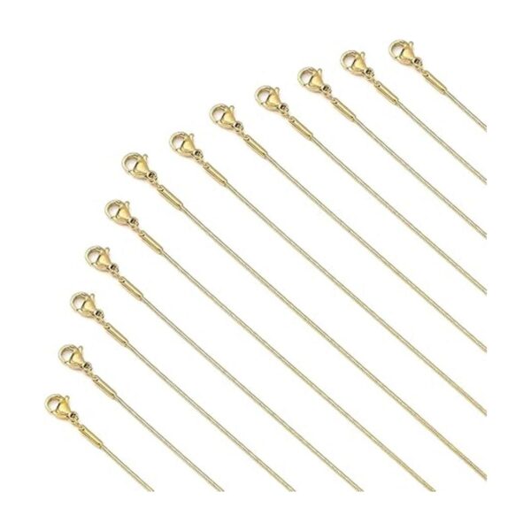 Loprome 12 cadenas de collar de acero inoxidable chapado_1