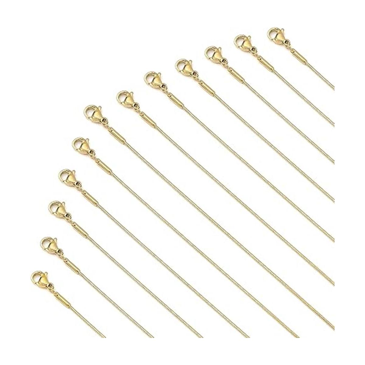 Loprome 12 cadenas de collar de acero inoxidable chapado