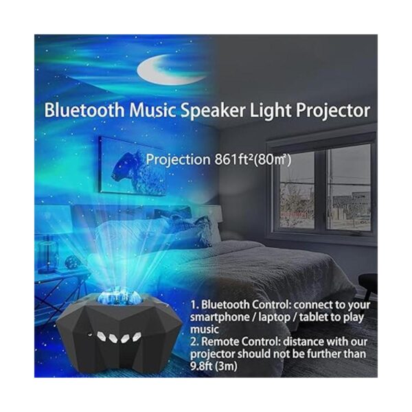 Aurora Moon Star Proyector de luz nocturna con altavoz de_4