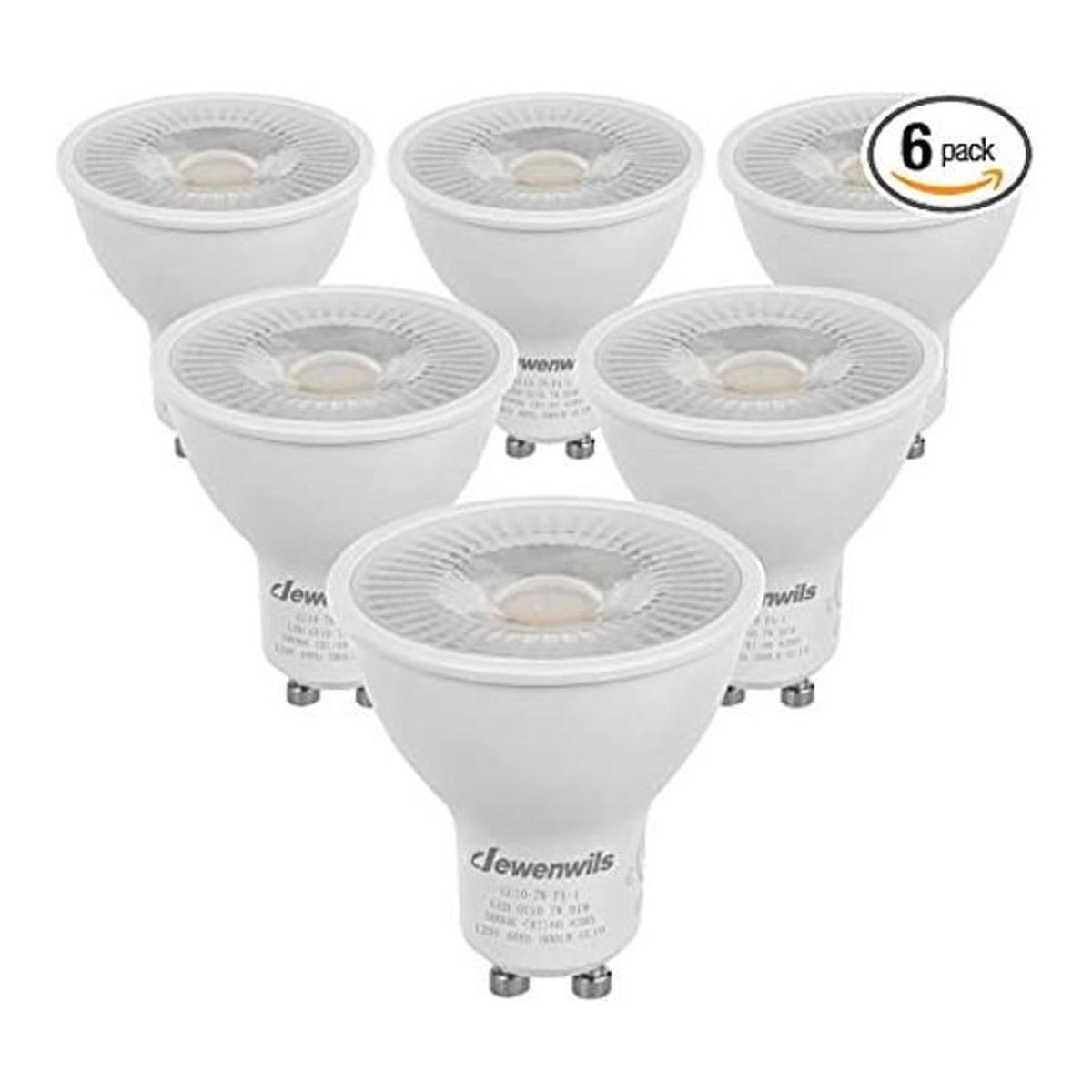 DEWENWILS Paquete de 6 bombillas LED regulables GU10 500