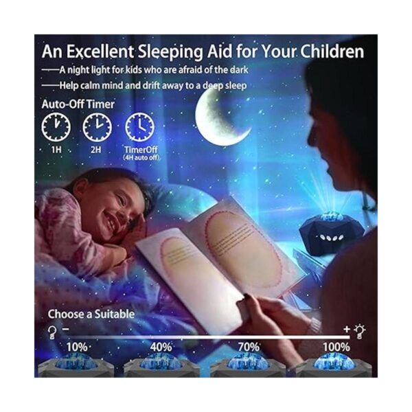 Aurora Moon Star Proyector de luz nocturna con altavoz de_3