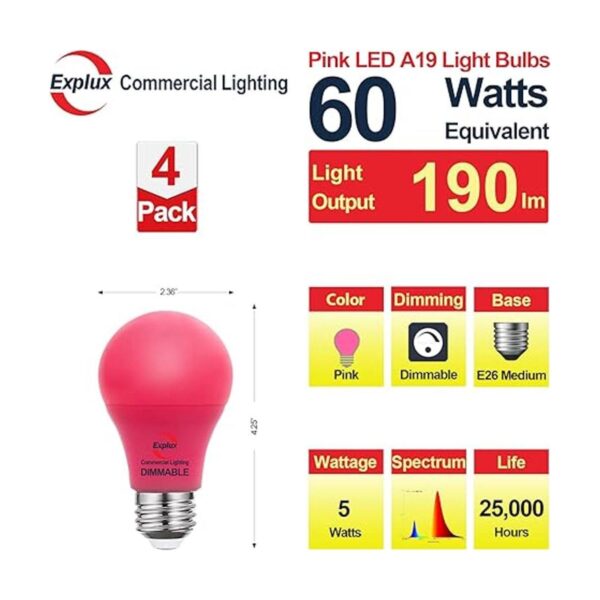 Explux Bombillas LED A19 regulables de grado comercial_2