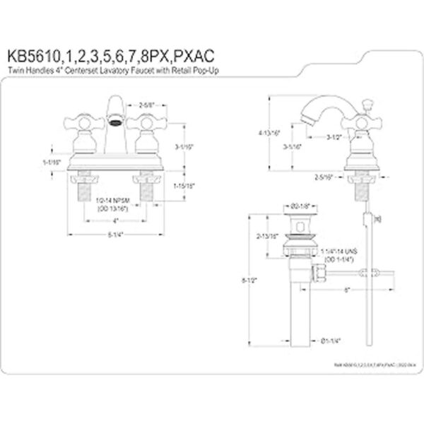 Kingston Brass KB5611PX Restoration Grifo para lavabo_4