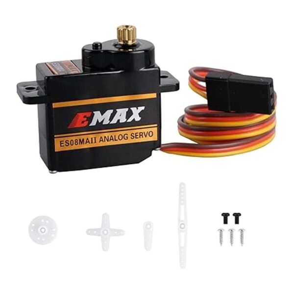 ES08MA II Mini engranaje de metal analógico servo a prueba