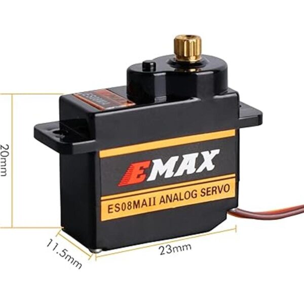 ES08MA II Mini engranaje de metal analógico servo a prueba