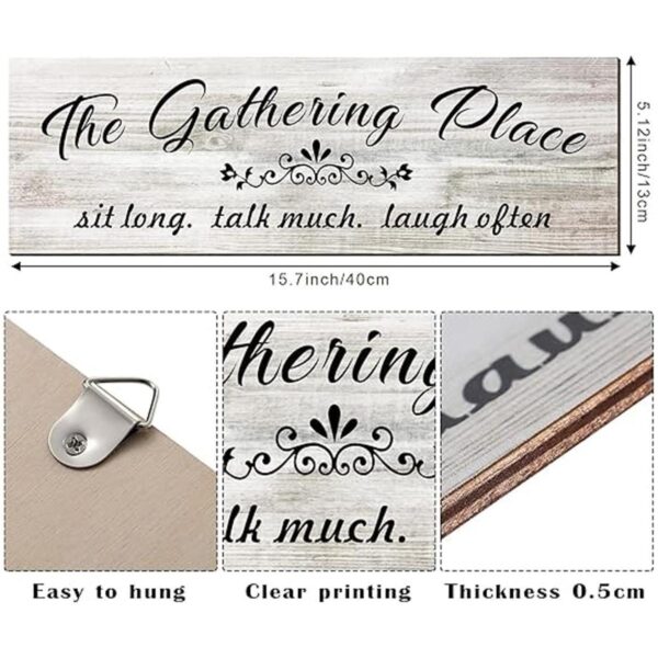 Jetec The Gathering Place Cartel de madera rústica para