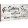 Jetec The Gathering Place Cartel de madera rústica para