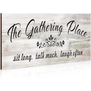 Jetec The Gathering Place Cartel de madera rústica para