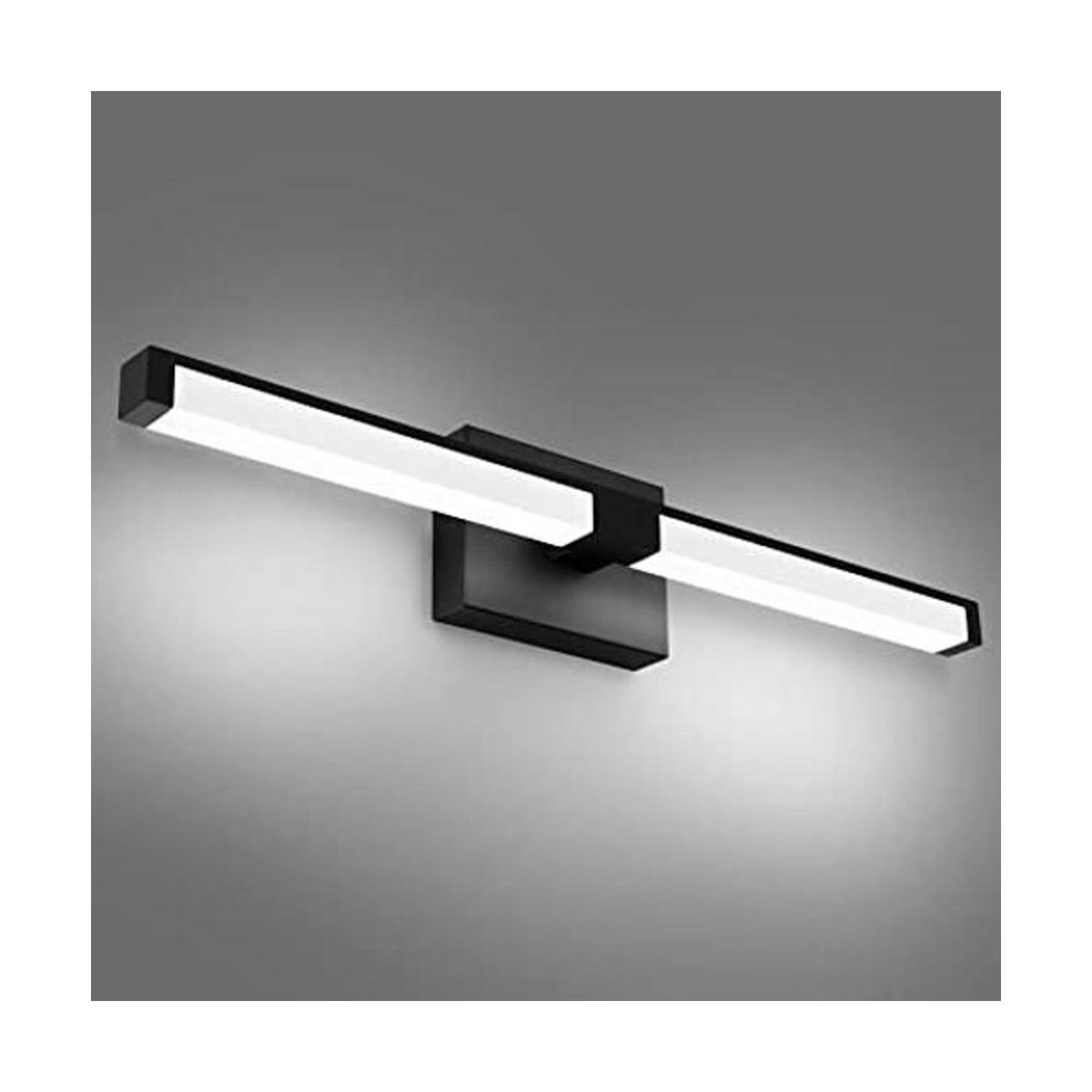 OKELI Lámpara de tocador de baño regulable color negro