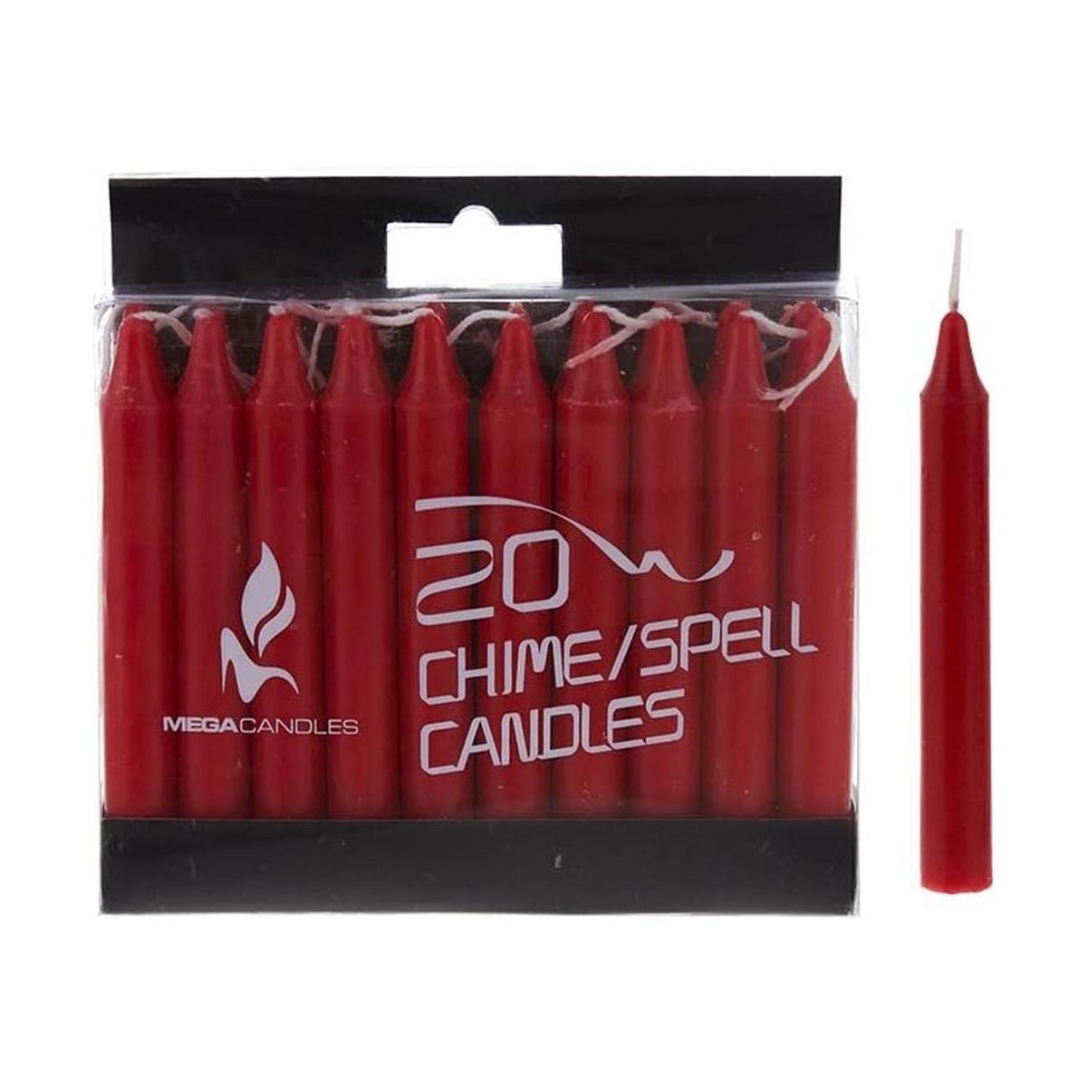 Mega Candles 20 velas cónicas rojas sin perfume 4